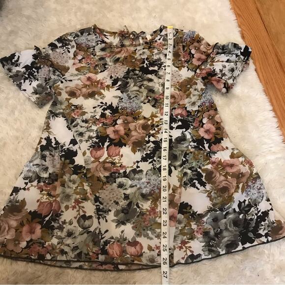 Orange creek floral ruffle sleeve blouse size small - Picture 3 of 6